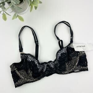 UnVeiled Black Lace Unlined Bra Size 34B